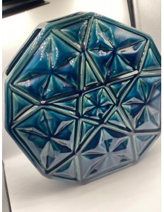 Jarrón decorativo relieve azul 37*37cm 2