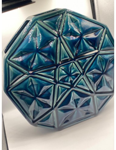 Jarrón decorativo relieve azul 37*37cm