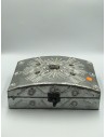 Caja decorativa pedreria plata 14*21*6cm