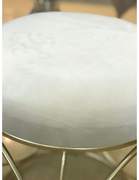 Puff 42*50*42 metal terciopelo beige circulo