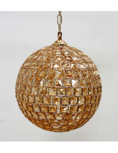 Lampara techo bola 40*46 crist cuad dorada