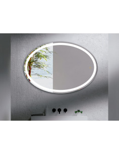 ESPEJO OVAL CON LUZ LED FRONTAL