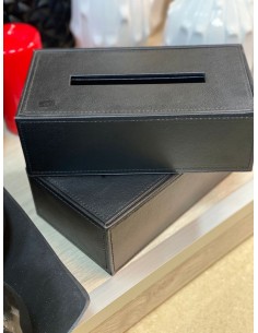 Caja decorativa pañuelos polipiel negra 2